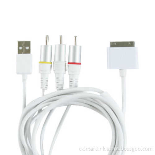 TV RCA Video Composite AV Cable and USB for iPad 2/3, iPhone 4/4S, iPod